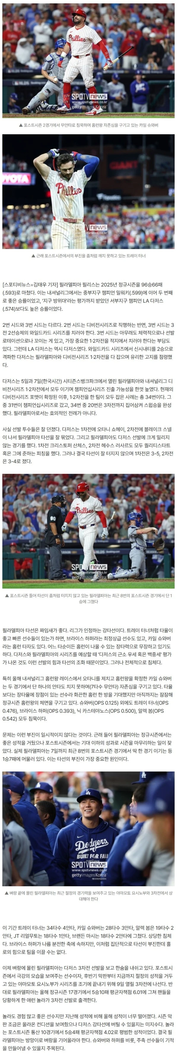 오타니와 다저스 넘으면 뭐하나, PS서는 달러로 만든 허수아비… 업셋에 야마모토라니 '절망'